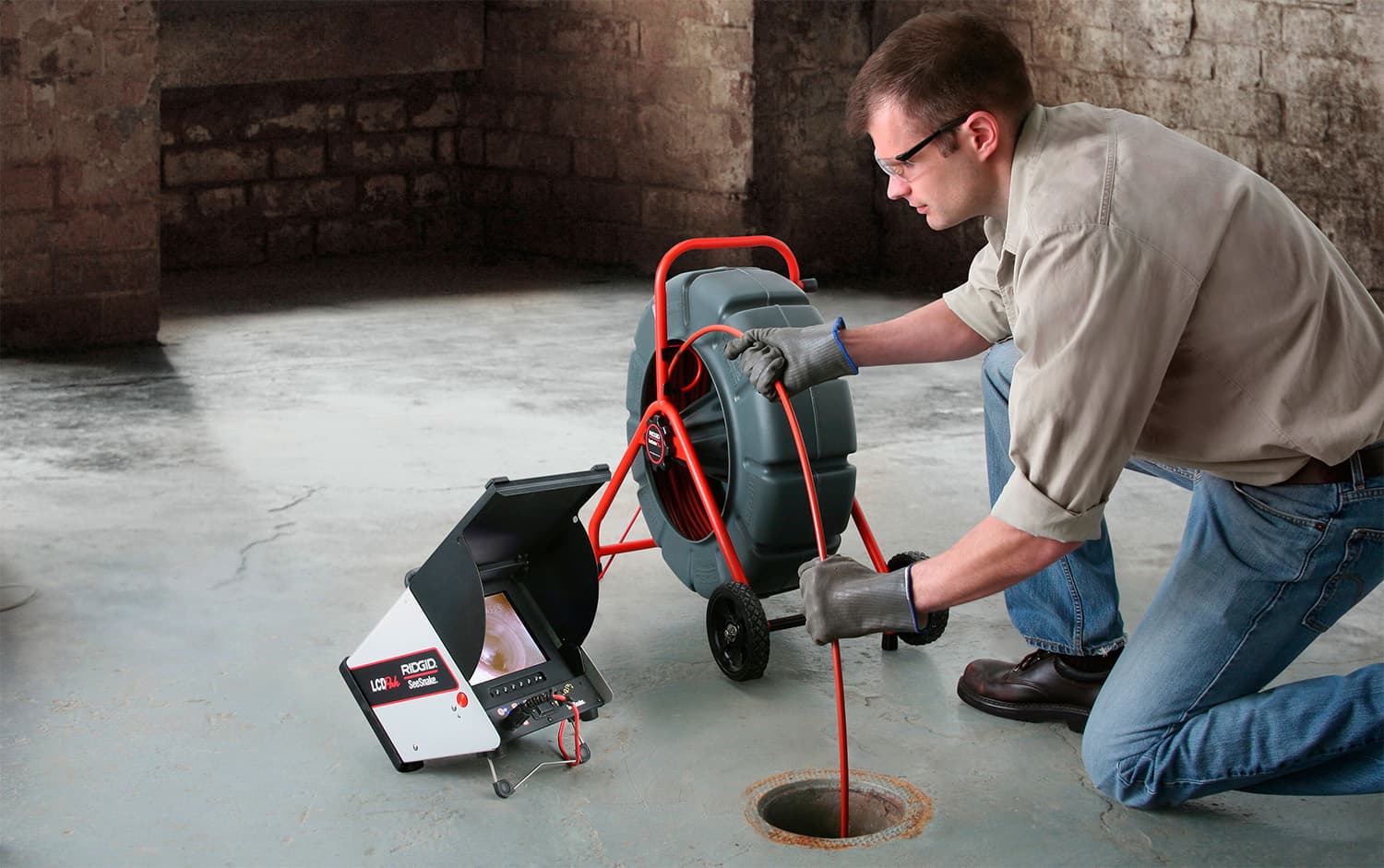 High-Definition Video Camera Inspection Diagnoses Collapsed Clay Pipe